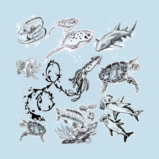 Sea Life Bandana Collage T-Shirt