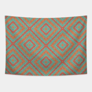 Colorful Square Pattern Tapestry