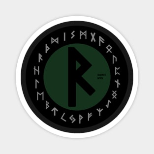 Green Raidho Elder Futhark  | Viking Rune Symbol Magnet