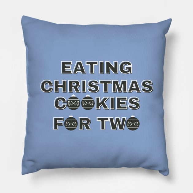 Eating Christmas Cookies For Two Pillow by Designed By Poetry