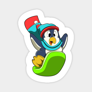 Penguin at Snowboarding with Snowboard Magnet