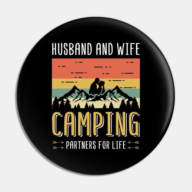 Husband And Wife Camping Partners For Life | Camper Gift Pin by Streetwear KKS