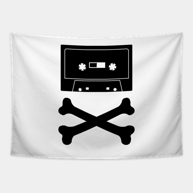 audio cassette tape, Crossbones Tapestry by HEJK81