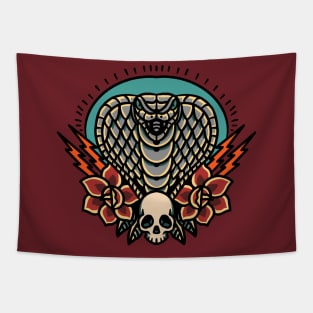 cobra and roses tattoo Tapestry