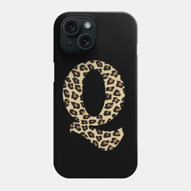 Letter Q Leopard Cheetah Monogram Initial Phone Case by squeakyricardo