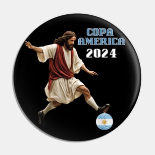 Argentina Soccer Fan | Jesus meme : Copa America 2024 Fan Tee Pin