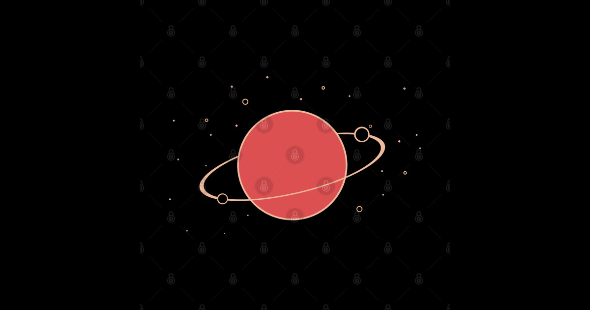 The red ringed planet - Ringed Planet - Magnet | TeePublic