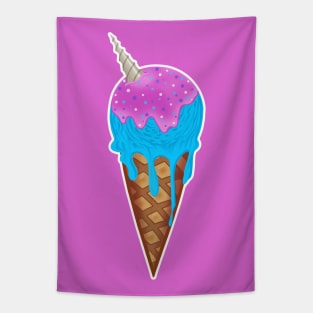 Cute Unicorn Ice Cream Cone Tapestry