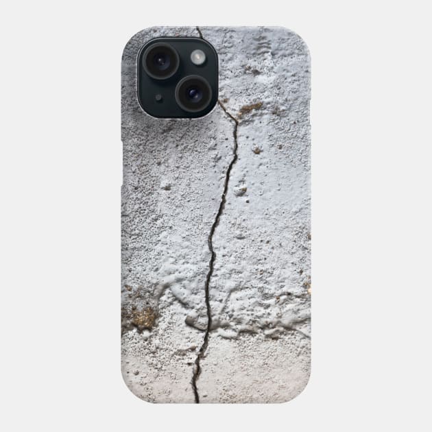 Single crack on a rough concrete texture Phone Case by textural