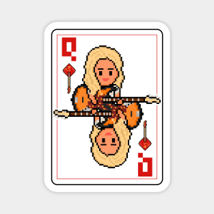 Pixelrockstars Queen of Diamonds Playing Card Magnet