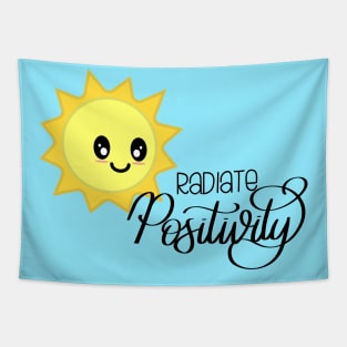 Radiate Positivity Sunny Positive Vibes in Light Blue Tapestry