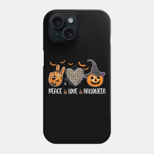 Peace Love Halloween Funny Halloween Costume Cool Pumpkin Shirt Phone Case