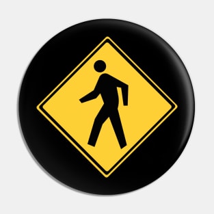 Pedestrian Crossing Symbol Warning Sign Pin