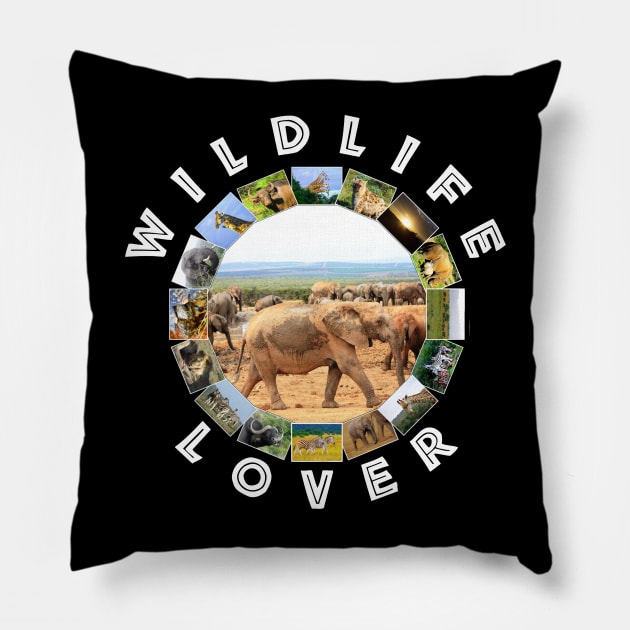 Wildlife Lover Elephant Cameo Pillow by PathblazerStudios