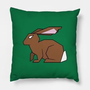 Angled rabbit - brown Pillow