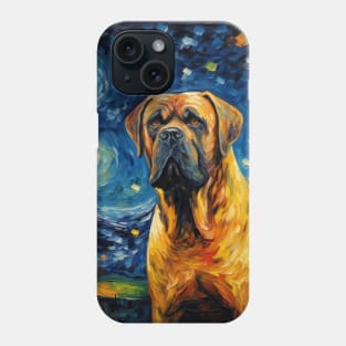 Boerboel dog painted in Van Gogh style Phone Case