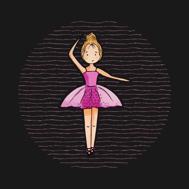 Cute ballerina girl with a pink tutu by Sissely