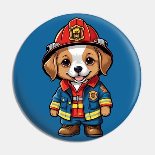 Cute Firefighter Dog Pin