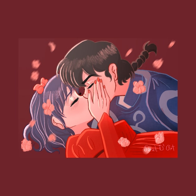 Ranma and Akane Kiss by Sarah D’ Art