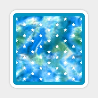 Blue Tie-Dye and Stars Magnet