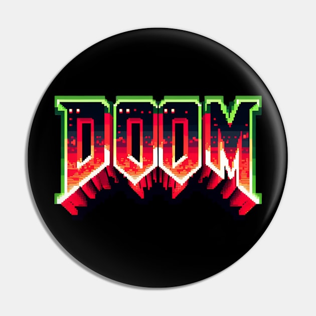 Retro Doom Revival Pin by Teeeshirt