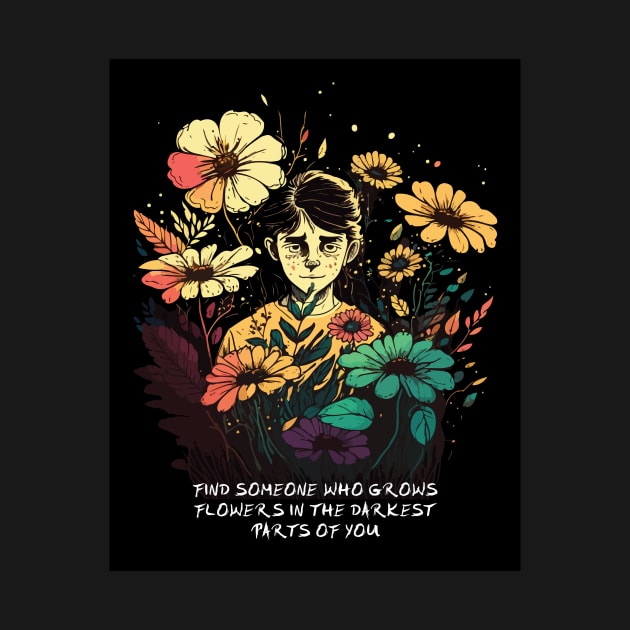 Find Someone Who Grows Flowers In The Darkest Parts Of You by vectrus