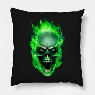 Flaming Skull Pillow