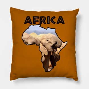 African Continent Elephant Drinks Pillow