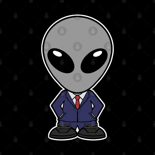 Gray Alien Extraterrestrial In Suit by SpaceAlienTees