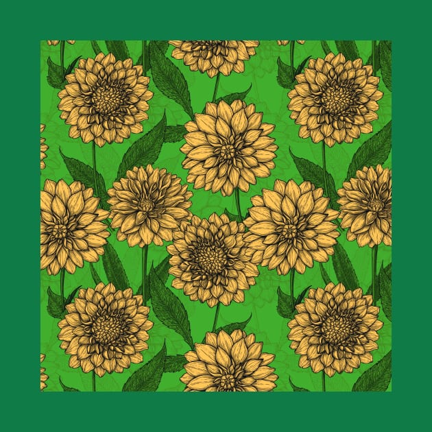 Dahlias in yellow and green by katerinamk