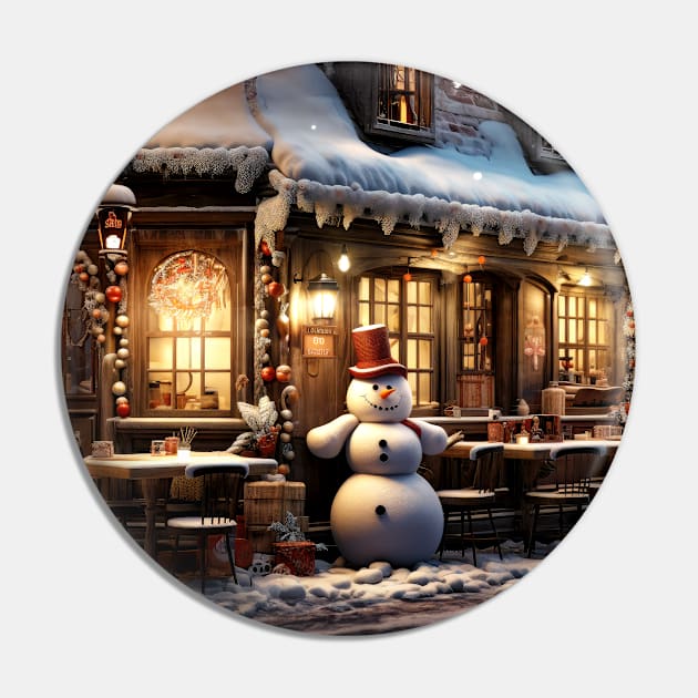 A small village shop with a snowman out front Pin by jecphotography