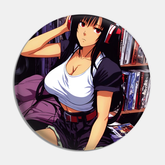 Tifa FF7 Lost in Lofi Hip hop Music - anime lofi girl aesthetic Gaming Pin by geekmethat