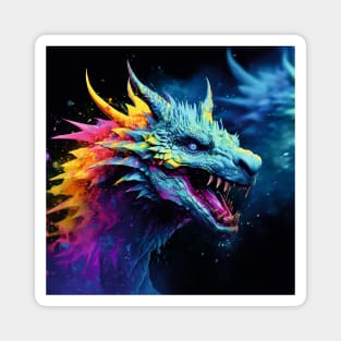 Vibrant Colourful Dragon Magnet