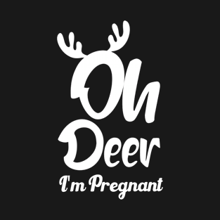 Oh Deer I'm Pregnant Shirt, Christmas Pregnancy Announcement, Funny Pregnancy Announcement T-Shirt