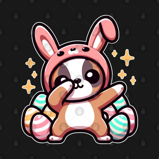 Dabbing Boxer Wearing Bunny Costume by Odetee