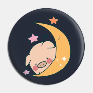 Sleepy Moon Pig Pin