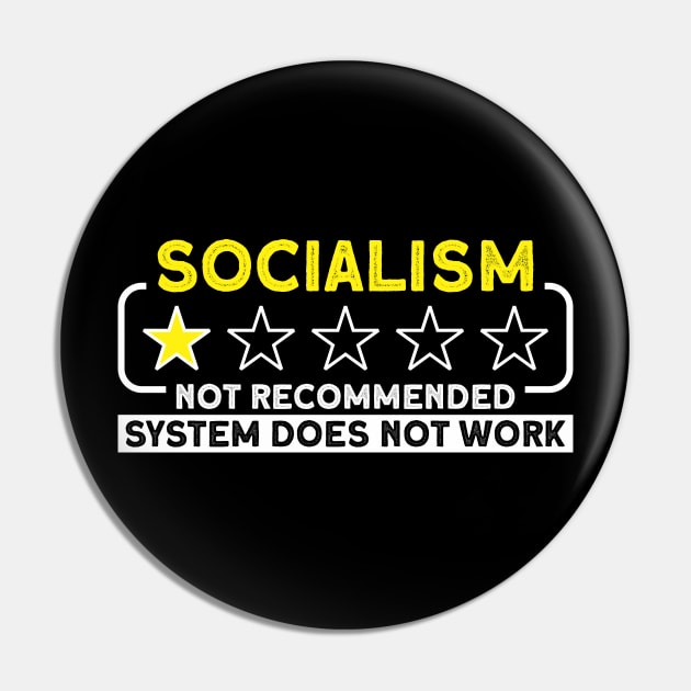 Political Activist Anti Socialist Anti Socialism Pin by Toeffishirts