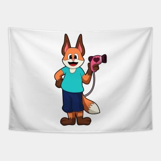 Fox as Hairdresser with Hairdryer Tapestry