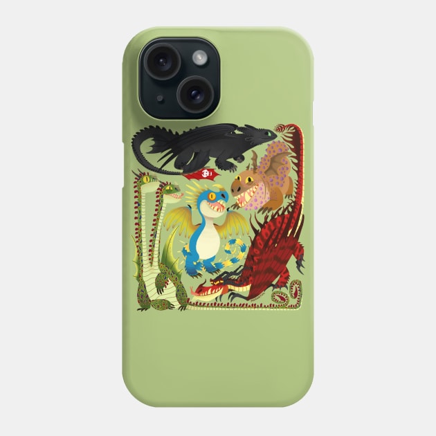 HTTYD- Toothless and the Dragon Gang Phone Case by jasminetwil