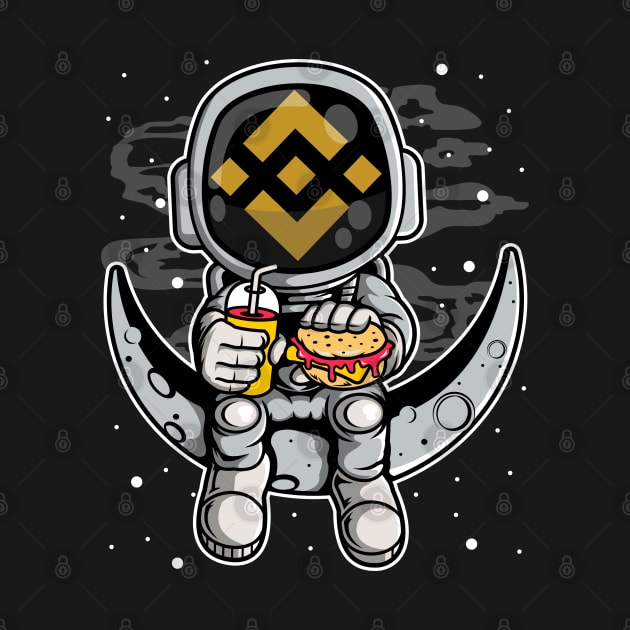 Astronaut Fastfood Binance BNB Coin To The Moon Crypto Token Cryptocurrency Wallet Birthday Gift For Men Women Kids by Thingking About