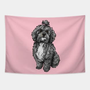 Cute Lhasapoo Dog | Lhasa Apso and Poodle Cross Tapestry