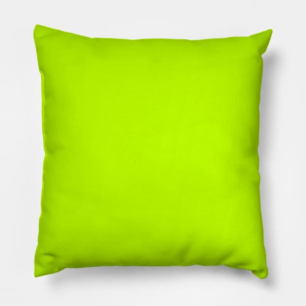 Bitter Lime Neon Green Yellow Solid Color Pillow by podartist