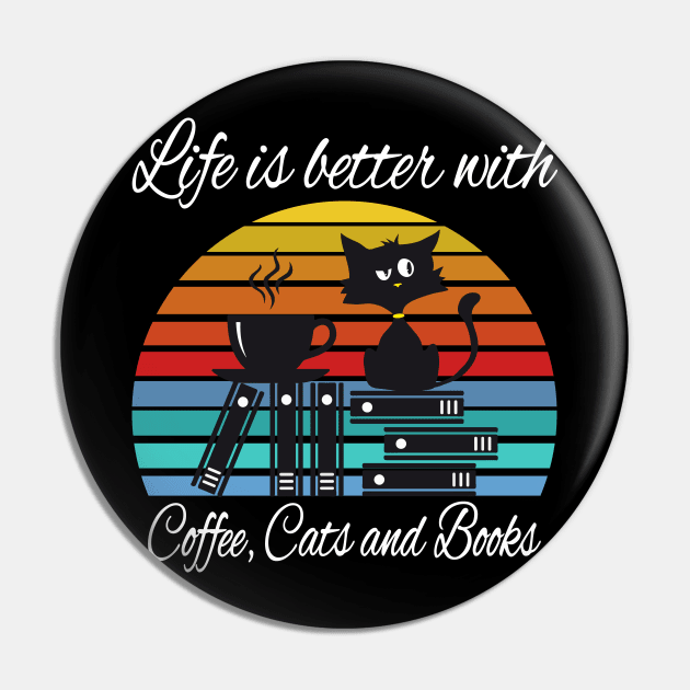 Life is better with coffee cats and books Pin by Work Memes