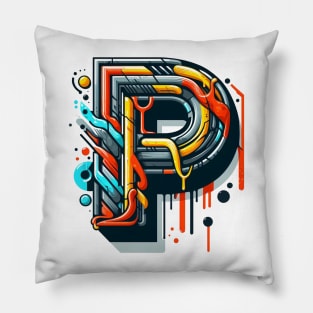 Letter P design graffity style Pillow