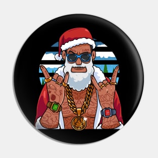 Black Santa Claus Gangster Hip Hop Christmas Pin