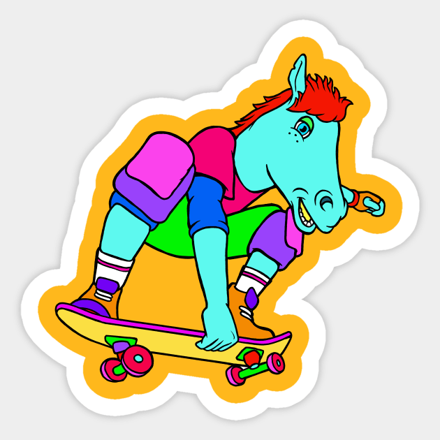 Skateboard Horse Stickers, Laptop Stickers Horses