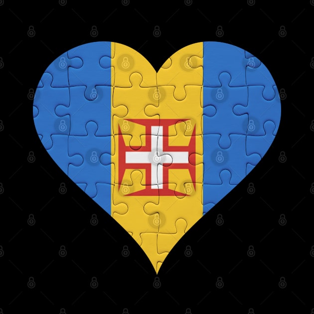 Madeiran Jigsaw Puzzle Heart Design - Gift for Madeiran With Madeira Roots by Country Flags