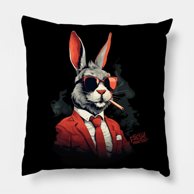 Cool Rabbit Pillow by Fresh! Printsss ™