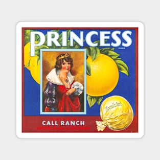 Princess Brand crate label, circa 1930s Magnet