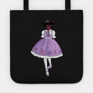 Black Lolita Girl Sticker Tote